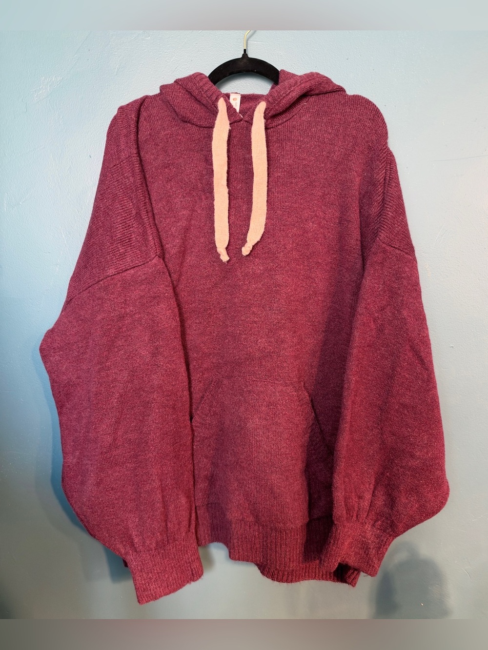 Anthropologie Daily Practice Huddle Up Pop Cord Hoodie Sweater Plum 1X